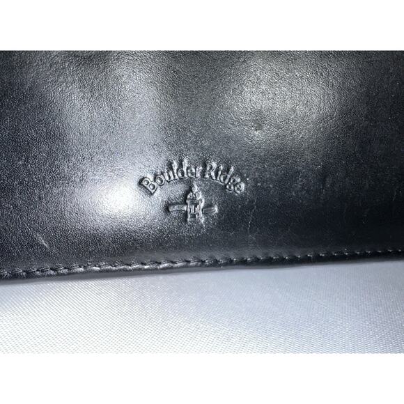 Vintage Boulder Ridge Black Leather Zipper Handle Portfolio Notebook Briefcase - Picture 4 of 13
